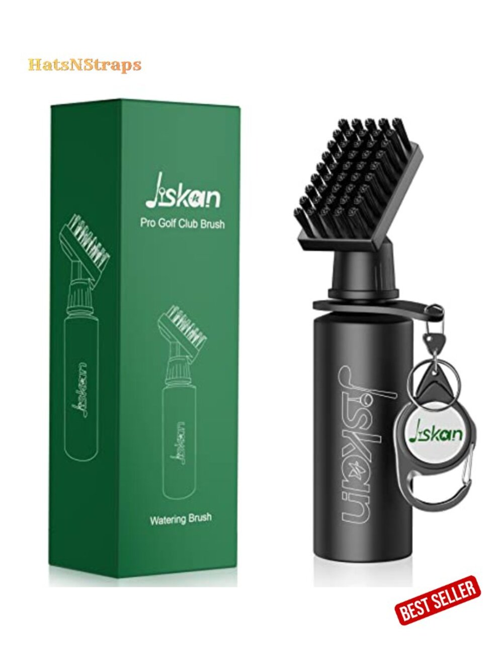 Golf Club Brush Cleaner with Squeeze Water Bottle & Retainer Clip 7.5in Golf